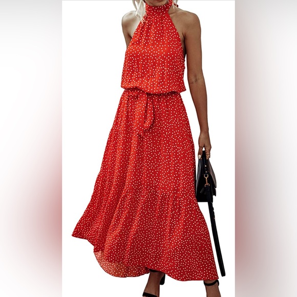 Halter-neck Sleeveless Vintage Dress
